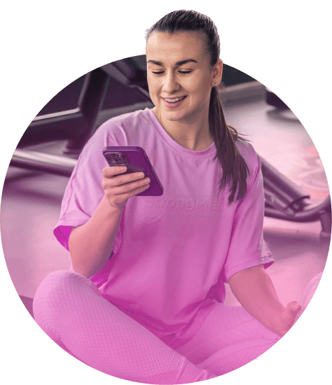 Mulher usando aplicativo de telemedicina